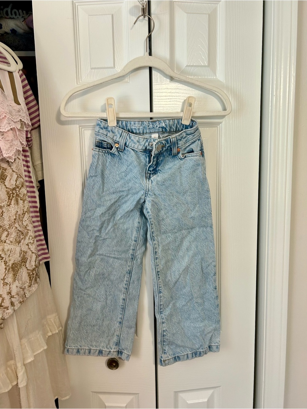 Cat & Jack Light Blue Wide Leg Kids Jeans